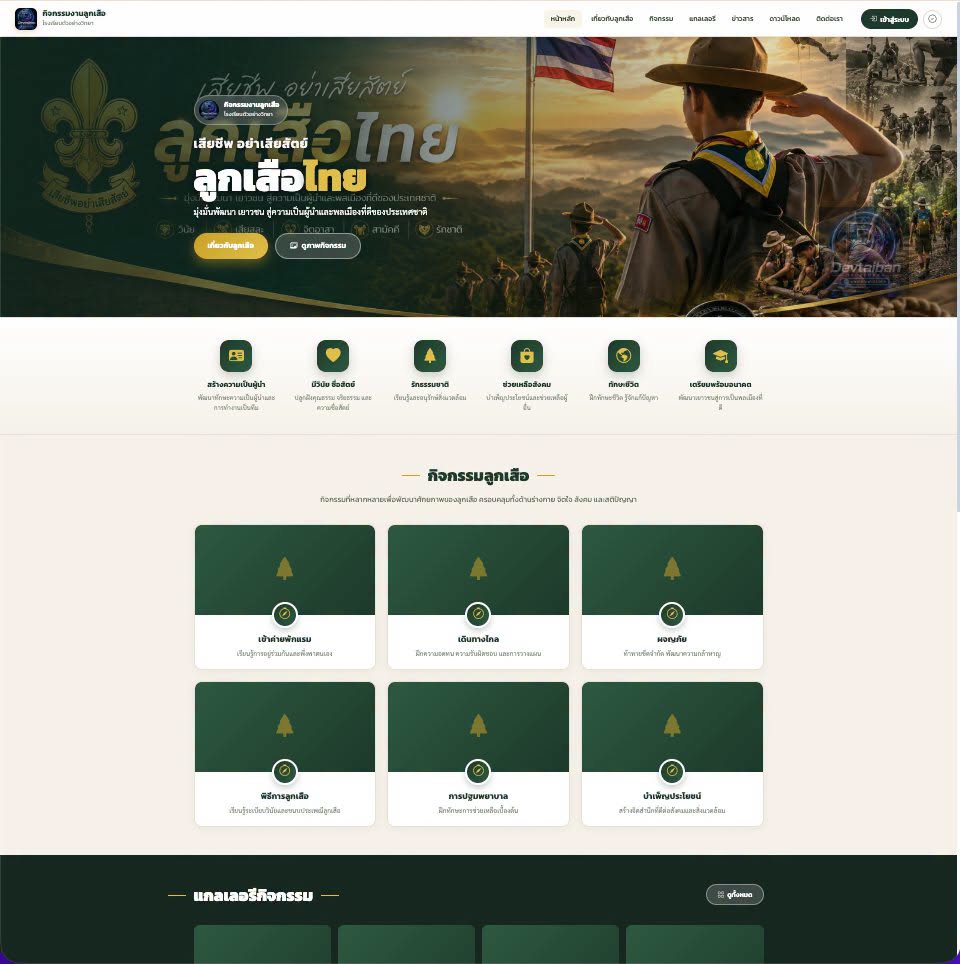 📱WebApp :  SRP · ระบบลงทะเบียนและออกเกียรติบัตร — พิธีทบทวนคำปฏิญาณและสวนสนาม